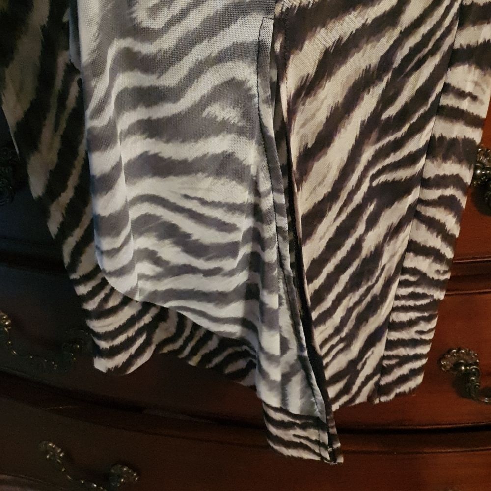 Nwt Asos Zebra Print Ruffle Split Midi Skirt Sz 4 - image 2